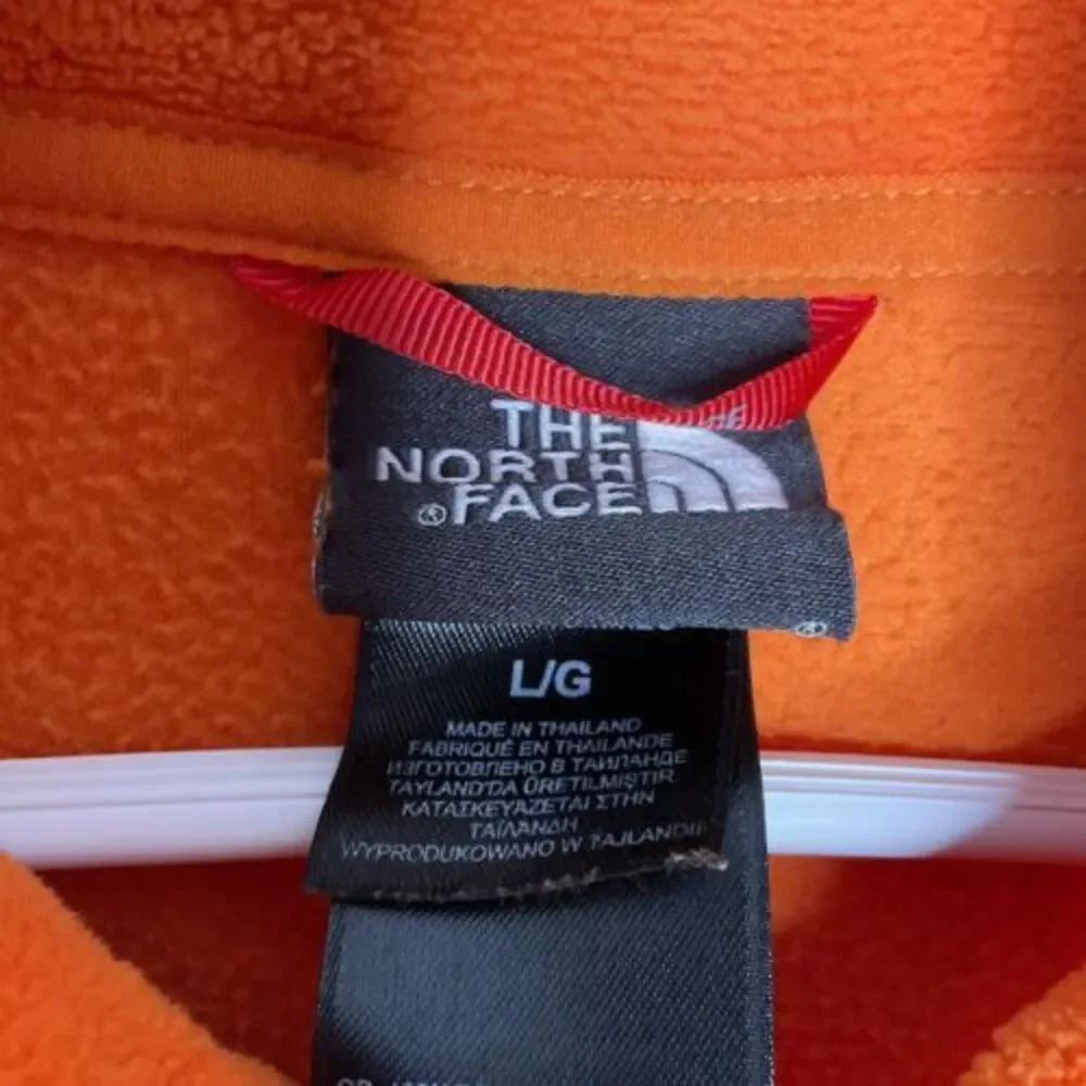 The North‎ Face Sweatshirt Men's Large Orange Fleece Flash Dry 1/3 Zip Pullover